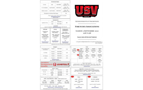 Plaquette USV de la saison 2022/2023 