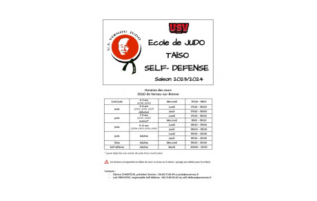 Inscription JUDO / Taïso / Self-défense